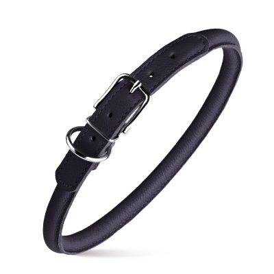 Rolled Leather Collars – Black