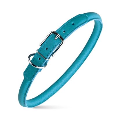 Rolled Leather Collars – Blue