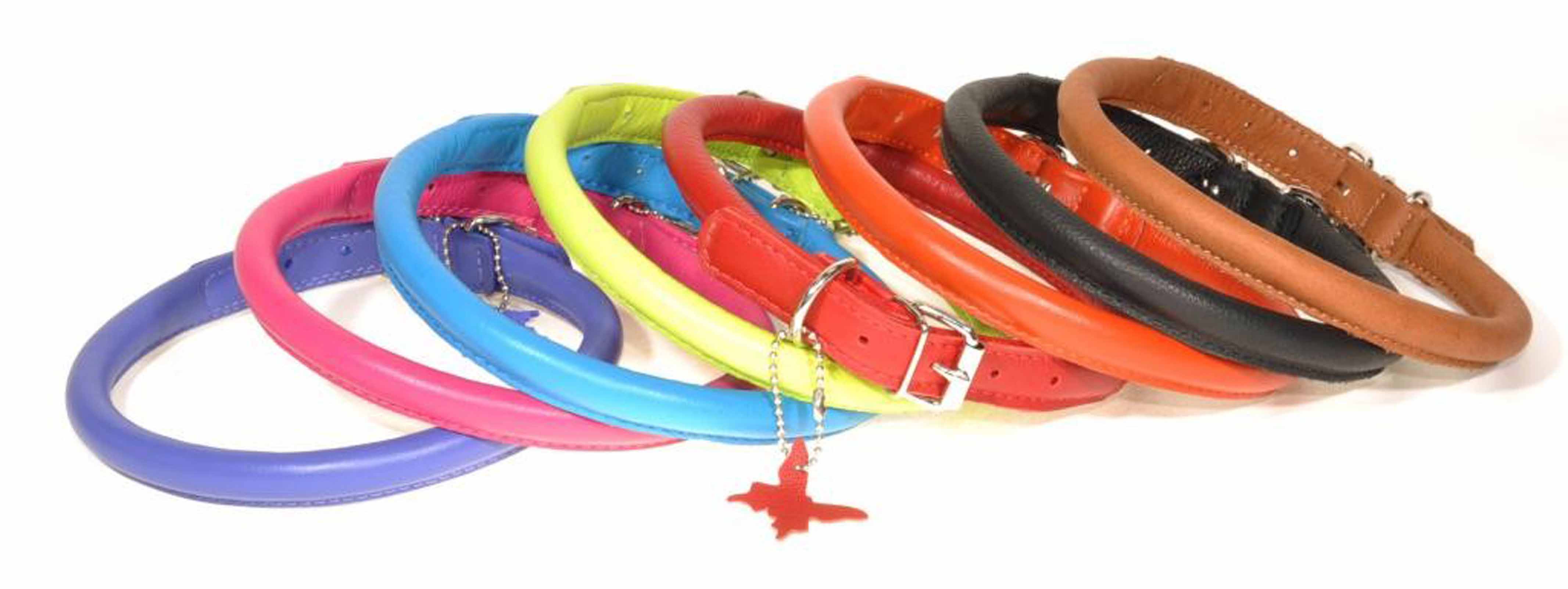 Rolled Leather Collars Mint Green Dogs & Co