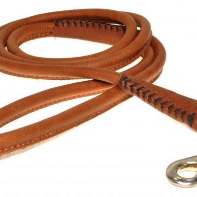 Rolled Leather Lead – Tan Brown